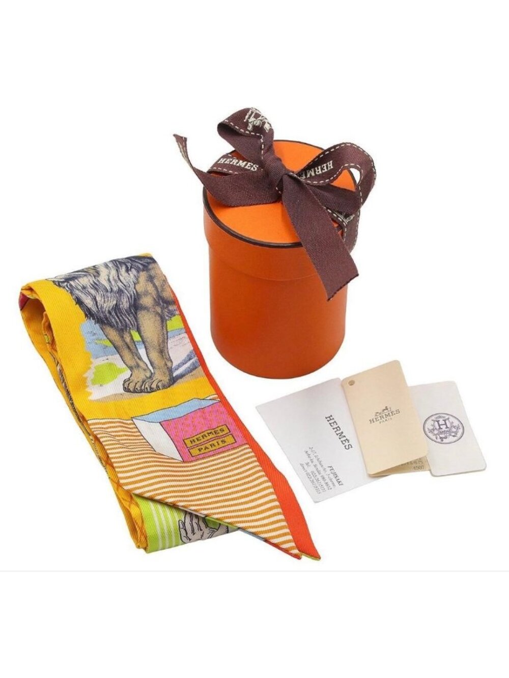 Hermes Twilly Scarf Yellow